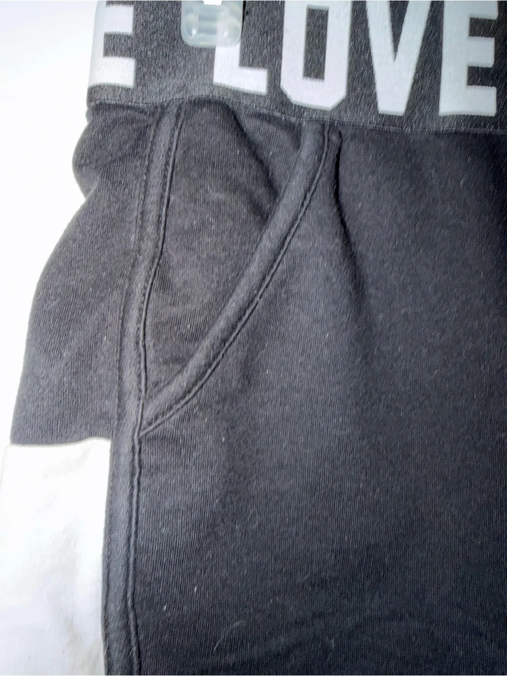 LOVE Branded Black Athletic Shorts with Contrast Panels